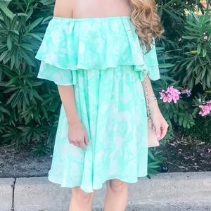 Buddy Love Green Mint Snakeskin OTS Dress